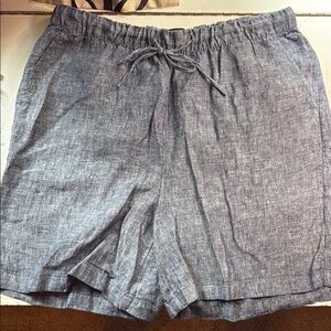 Tahari Blue Linen Shorts